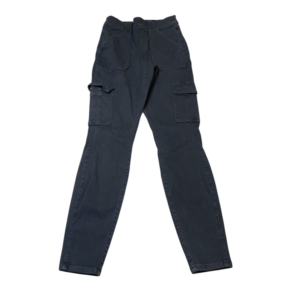 Spanx Stretch Twill Ankle Cargo Pant Washed Black (Gray) Tummy Control Size M